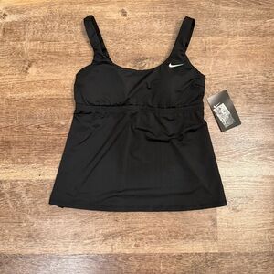 Nike Black Swim Top with Shelf Support